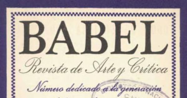 Babel : revista de arte y crítica : número 28, Julio - Agosto 1945