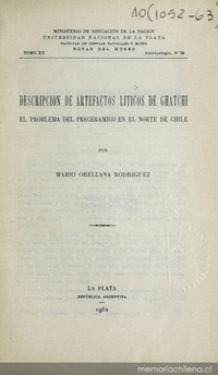 Descripción de artefactos liticos de Ghatchi: el problema del preceramico en el Norte de Chile