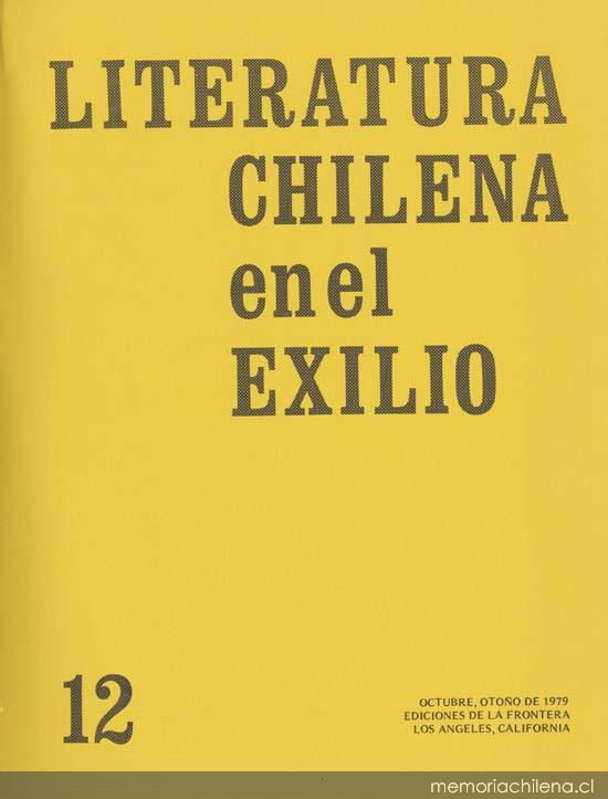 Literatura chilena en el exilio, no. 12, oct. (otoño 1979)