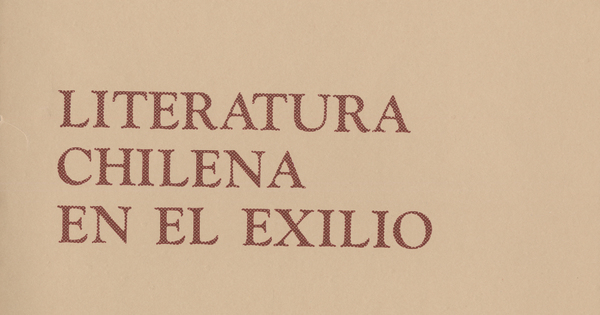 Literatura chilena en el exilio, no. 14, abr. (primavera 1980)