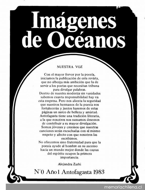 Imágenes de océanos : año 0, n° 1, Antofagasta 1983