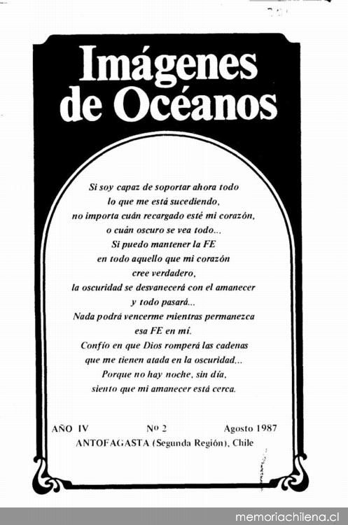 Imágenes de océanos : año 4, n° 2, agosto 1987