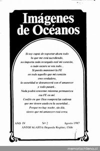 Imágenes de océanos : año 4, n° 2, agosto 1987