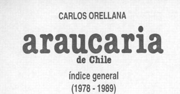 Araucaria de Chile : índice general (1978-1989