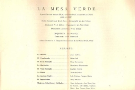 La Mesa Verde : reposición con motivo del 20° aniversario de su estreno en París, 1952