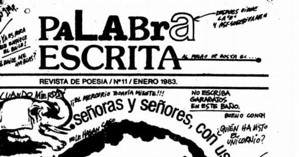 Palabra escrita : revista de poesía : n° 11, enero 1983