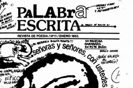 Palabra escrita : revista de poesía : n° 11, enero 1983