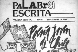 Palabra escrita : revista de poesía : n° 18, septiembre 1986