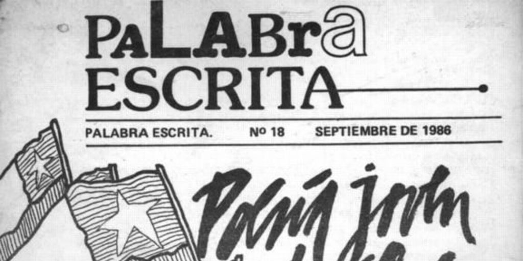 Palabra escrita : revista de poesía : n° 18, septiembre 1986