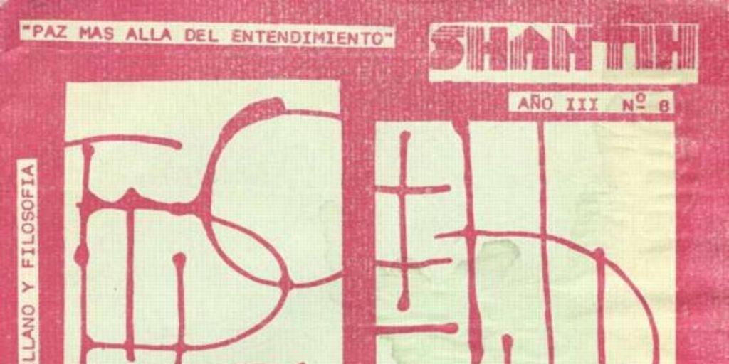 Shantih : año 3, n° 8, mayo 1990