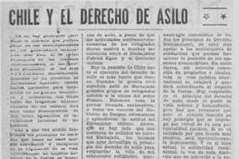 Chile y el derecho de asilo ; Españoles incorporados al progreso de Chile agradecen al C.Ch.A.R.E. ; Favorecen a Chile inmigrantes españoles ; Los refugiados españoles. Un problema urgente.