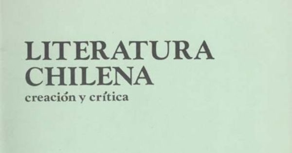 Literatura chilena, creación y crítica : n° 33/34, jul/sep, verano 1985