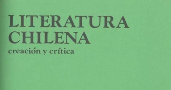 Literatura chilena, creación y crítica, nos. 36/37, abr.-jun. (primavera 1986)- jul.-sep. (verano 1986)