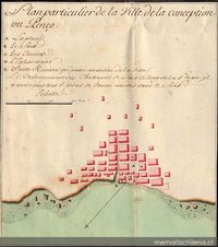 Plan particulier de la Ville de la Conception ou Penco, 1712