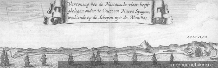 Escuadra de L'Heremite en las costas del Pacífico, hacia 1624