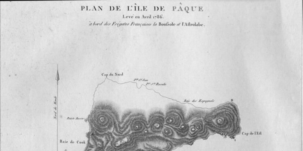 Plan de L Ile de Paque : levé en avril 1786 : a bord des fregates francaises La Boubole et L Aftrolabe