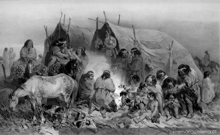 Grupo de indios patagones, 1838