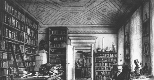 Alexander von Humboldt en su biblioteca