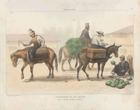 Vendedores en las calles. Aguatero - yerbatero - panadero - sandillero