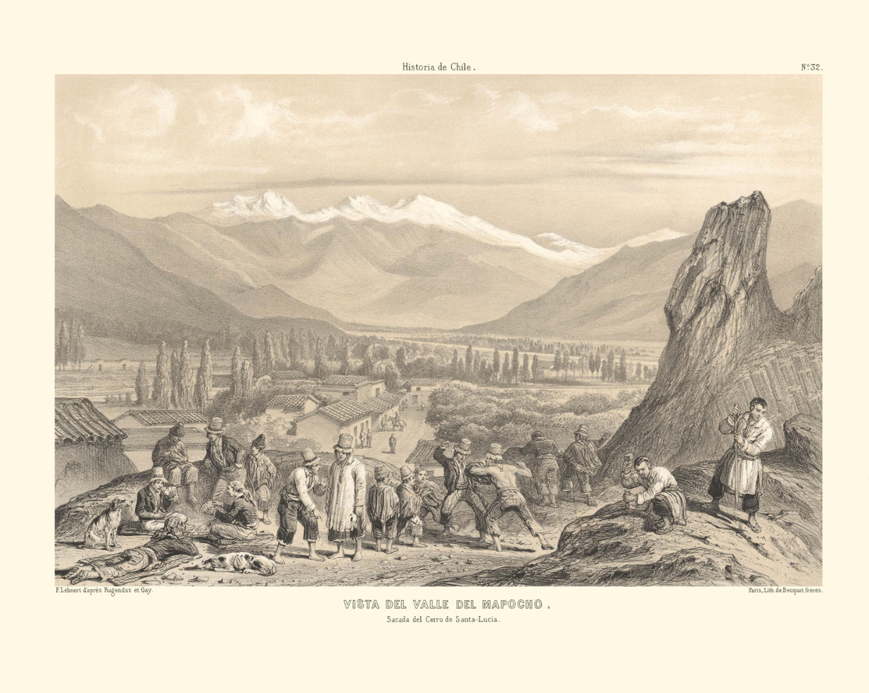 Vista del valle del Mapocho. Sacada del Cerro Santa Lucia