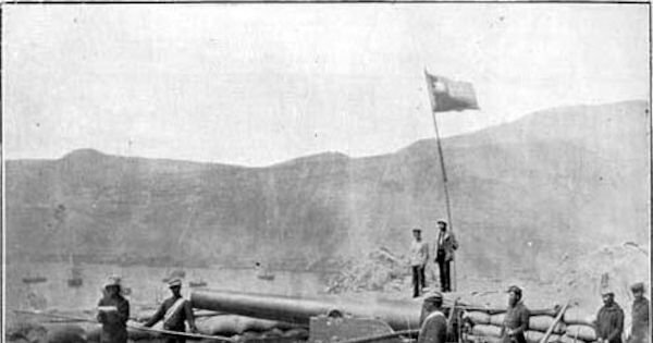 Artillería chilena en Pisagua, 1879