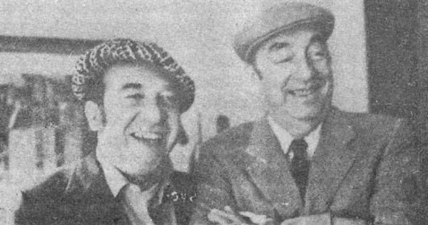 Fernando Alegría junto al poeta Pablo Neruda