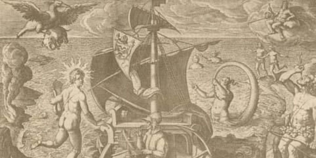 Magallanes saliendo del estrecho de su nombre, 1520