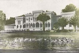 Palacio de la señora Blanca Vergara de Errázuriz, fachada del estanque, frente a la calle Errázuriz