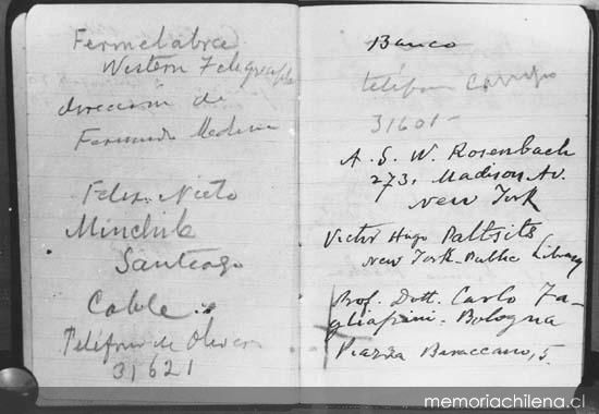 Libreta de apuntes de José Toribio Medina en su último viaje a Europa, 1928