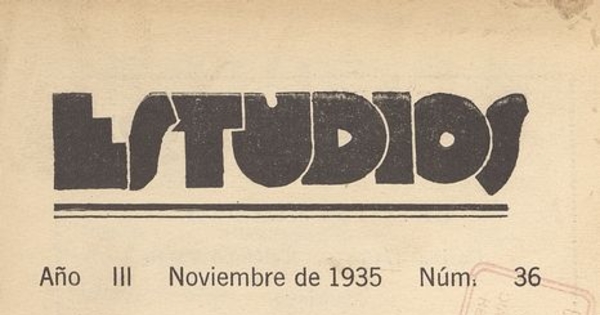 Estudios: número 36, noviembre de 1935
