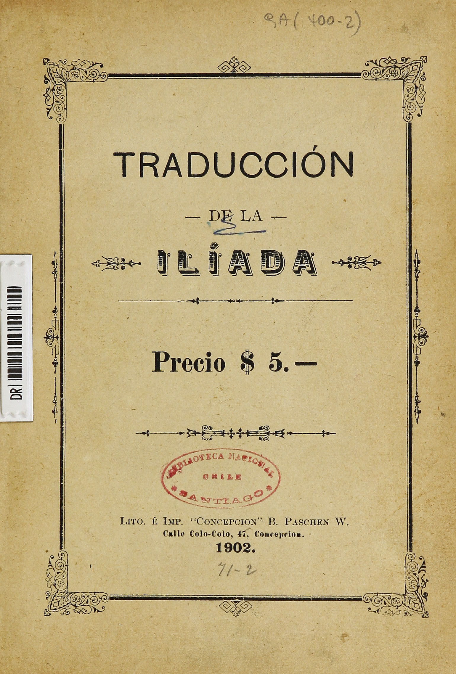 La Ilíada - Memoria Chilena, Biblioteca Nacional de Chile