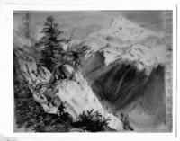 Vista de la Cordillera de Nahuelbuta, con un hombre observando la montaña