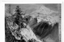 Vista de la Cordillera de Nahuelbuta, con un hombre observando la montaña