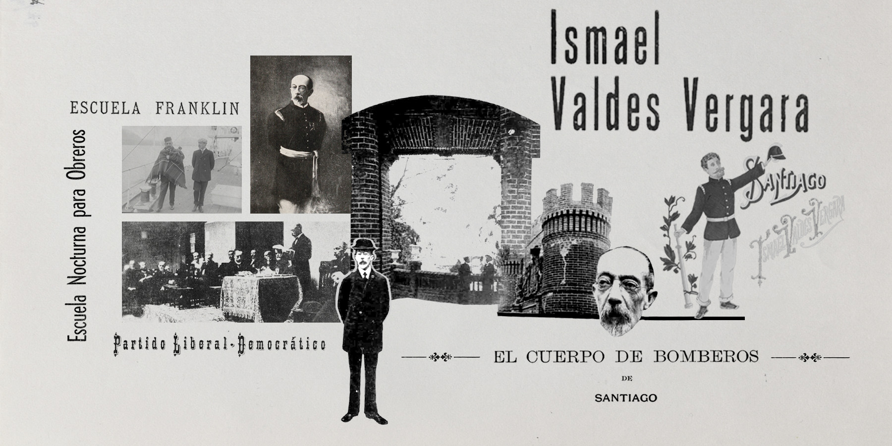 Composición gráfica que acompaña la investigación sobre Ismael Valdés Vergara Composición gráfica que acompaña la investigación sobre Ismael Valdés Vergara