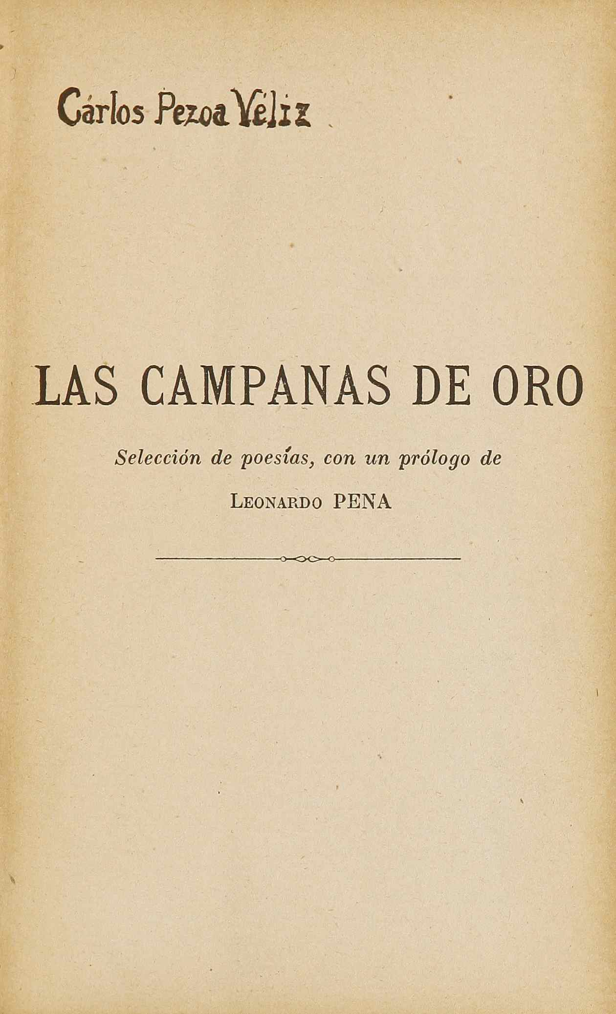 Las campanas de oro, de Carlos Pezoa Véliz Las campanas de oro, de Carlos Pezoa Véliz