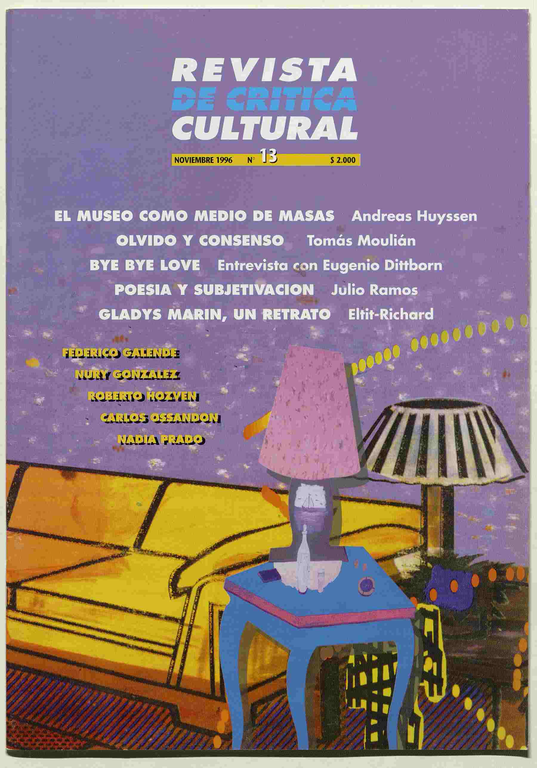 Revista de crítica cultural. Número 13, noviembre de 1996 Revista de crítica cultural. Número 13, noviembre de 1996
