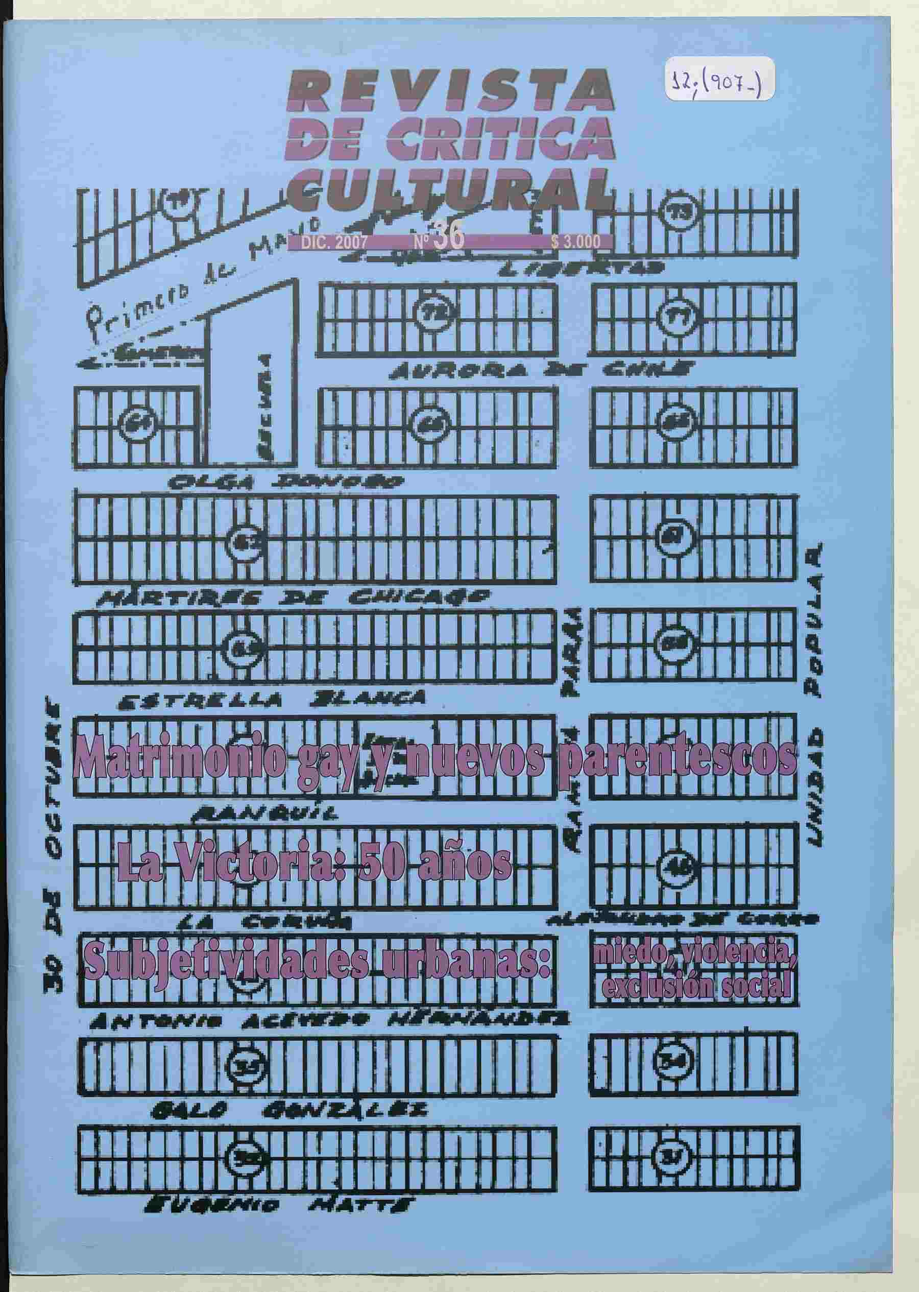 Revista de crítica cultural. Número 36, diciembre de 2007 Revista de crítica cultural. Número 36, diciembre de 2007