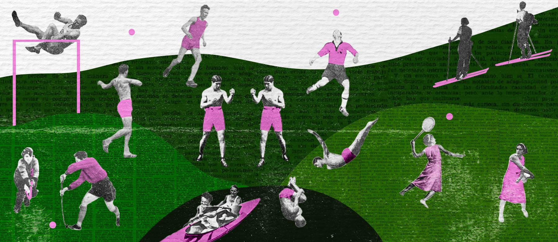 Composición gráfica usando documentos del minisitio " Primeras revistas deportivas en Chile (1889-1948)" Composición gráfica usando documentos del minisitio " Primeras revistas deportivas en Chile (1889-1948)"