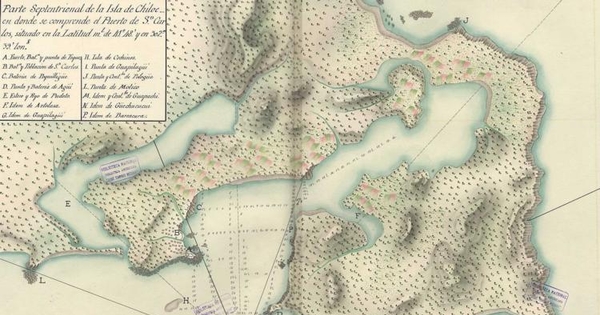 Parte septentrional de la Isla de Chiloé, en la que se comprende el puerto de San Carlos, hacia 1770