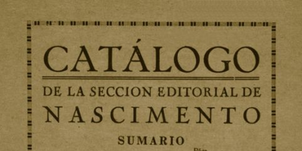 Catálogo de la sección editorial de Nascimento